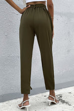 Load image into Gallery viewer, Tie Detail Belted Pants with Pockets