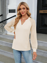 Load image into Gallery viewer, Notched Neck Long Sleeve Blouse