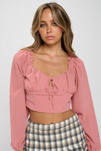 Load image into Gallery viewer, Smocked Long Sleeves Crop Top