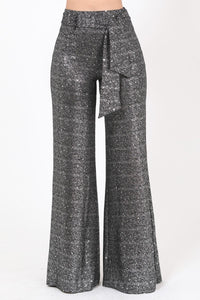 Silver Speck Shiny Paillette Pants