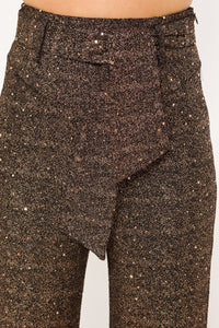Bronze Speck Shiny Paillette Pants