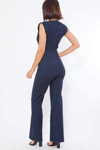 Denim Gold Waist Buckle Jumpsuit