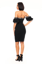 Load image into Gallery viewer, Off Shoulder Ruffle Sleeve Midi Dress