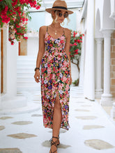Load image into Gallery viewer, Floral Crisscross Backless Split Dress