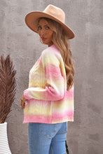 Load image into Gallery viewer, Tie-Dye Cable-Knit Raglan Sleeve Open Front Cardigan