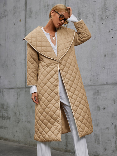 Quilted One-Snap Puffer Coat