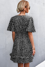 Load image into Gallery viewer, Printed Smocked Waist Layered Surplice Dress