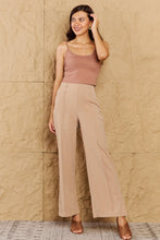 Load image into Gallery viewer, Pretty Pleased High Waist Pintuck Straight Leg Pants in Camel