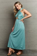 Load image into Gallery viewer, Know Your Worth Criss Cross Halter Neck Maxi Dress