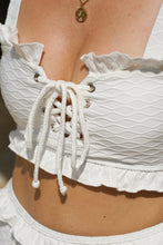 Load image into Gallery viewer, Frill Trim Lace-Up Bikini Set