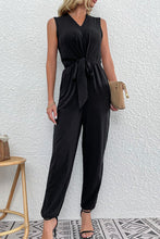 Load image into Gallery viewer, Drawstring Sleeveless V-Neck Jumpsuit