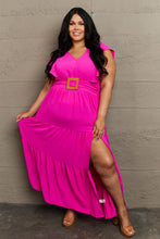 Load image into Gallery viewer, Fancy Fizz Plus Size Tiered Side Slit Maxi Dress