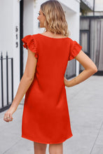 Load image into Gallery viewer, Ruffled V-Neck Flutter Sleeve Dress