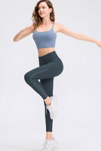 Load image into Gallery viewer, Elastic Waistband Spliced Mesh Yoga Leggings