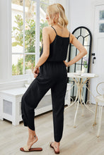 Load image into Gallery viewer, Spaghetti Strap Ruched V-Neck Jumpsuit