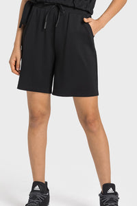 Drawstring Elastic Waist Sports Bermuda Shorts