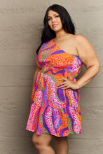 Load image into Gallery viewer, Fall Back Plus Size One Shoulder Mini Tiered Dress
