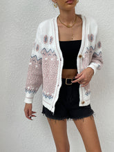 Load image into Gallery viewer, Printed Long Sleeve V-Neck Cardigan