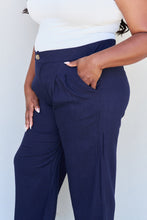 Load image into Gallery viewer, In The Mix Full Size Pleated Detail Linen Pants in Dark Navy