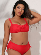 Load image into Gallery viewer, Plus Size Twist Front Tied Bikini Set