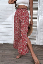 Load image into Gallery viewer, Ditsy Floral Slit Paperbag Waist Wide Leg Pants