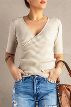 Load image into Gallery viewer, Ribbed Surplice Knit Top