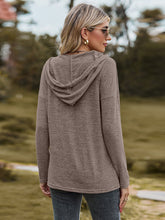 Load image into Gallery viewer, Dropped Shoulder Hooded Blouse