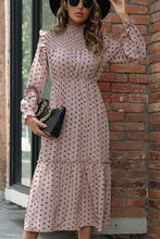 Load image into Gallery viewer, Polka Dot Smocked Frill Trim Dress