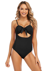 Tie Front Cutout One-Piece Swimsuit