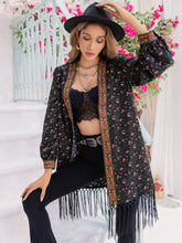 Load image into Gallery viewer, Printed Fringe Detail Cardigan
