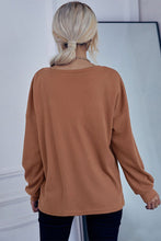 Load image into Gallery viewer, Waffle Knit Long Sleeve Henley