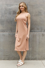 Load image into Gallery viewer, Ribbed Knit Sleeveless Midi Dress in Peach