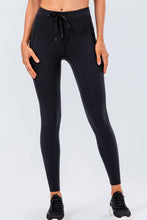Load image into Gallery viewer, Drawstring Sports Leggings with Side Pockets