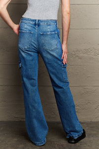 Holly High Waisted Cargo Flare Jeans