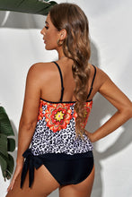 Load image into Gallery viewer, Mixed Print Tied Spaghetti Strap Tankini Set