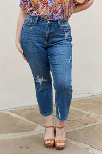 Theresa Full Size High Waisted Ankle Distressed Straight Jeans