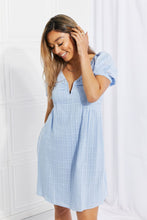 Load image into Gallery viewer, HEYSON Full Size Ruched Notched Neck Lace-Up Dress with Pockets