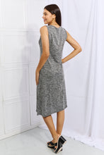 Load image into Gallery viewer, Meet Me Halfway Full Size Heart Neck A-Line Dress in Charcoal