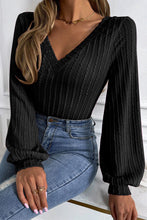 Load image into Gallery viewer, V-Neck Long Sleeve Knit Top