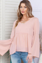 Load image into Gallery viewer, V-Neck Flare Sleeve Blouse