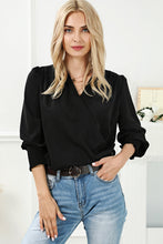 Load image into Gallery viewer, Surplice Neck Lantern Sleeve Blouse