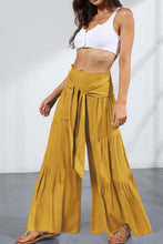 Load image into Gallery viewer, Tie Front Smocked Tiered Culottes