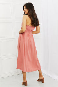 Soft & Dainty Midi Dress in French Rose