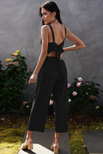Load image into Gallery viewer, Decorative Button Wide Leg Cropped Jumpsuit