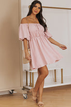 Load image into Gallery viewer, Off-Shoulder Balloon Sleeve Mini Dress