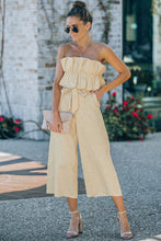 Load image into Gallery viewer, Ruffled Strapless Wide Leg Jumpsuit
