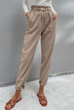 Load image into Gallery viewer, Drawstring Paperbag Waist Button Detail Pants