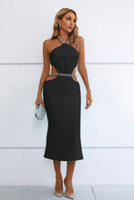 Load image into Gallery viewer, Chunky Chain Halter Neck Cutout Mini Bodycon Dress