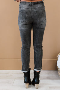 Mid-Rise Distressed Jeans