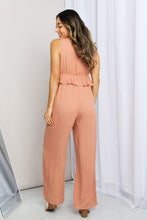 Load image into Gallery viewer, Sleeveless Wide Leg Peplum Jumpsuit